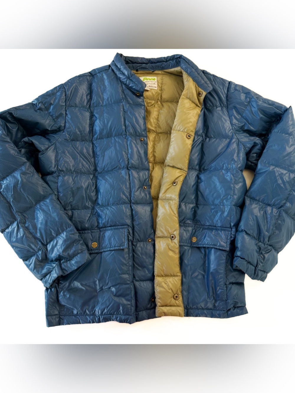 Eddie Bauer Down Coat Mens XL Teal Quilted EB 550 Down Filled